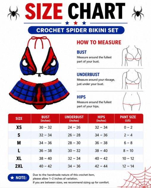 Crochet Spider-Man Bikini Set